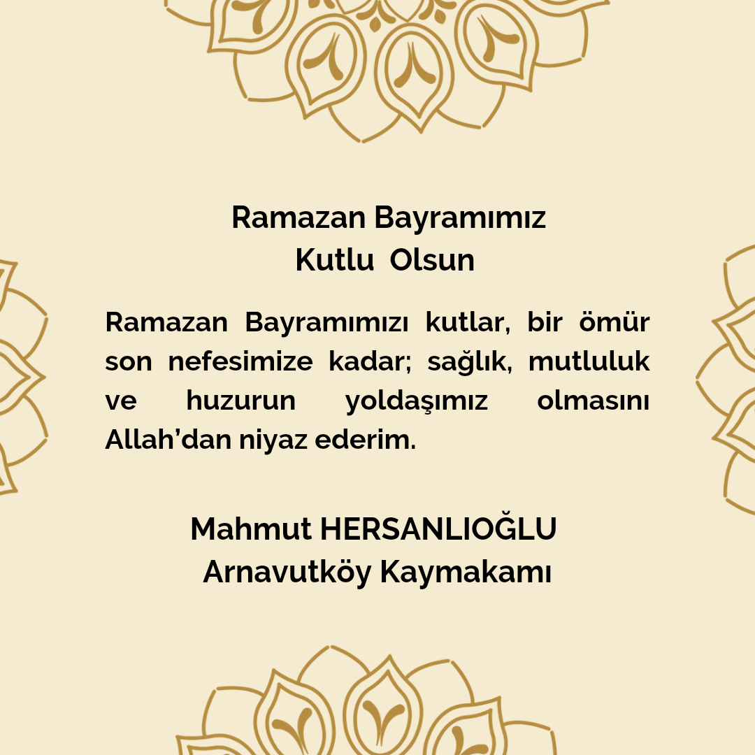 Kaymakamımız Mahmut HERSANLIOGLU'nun Ramazan Bayramı Mesajı 